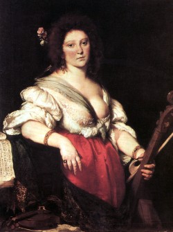 картина Бернардо Строцци 'Женщина с виолой-да-гамба', считается портретом Барбары Строцци
